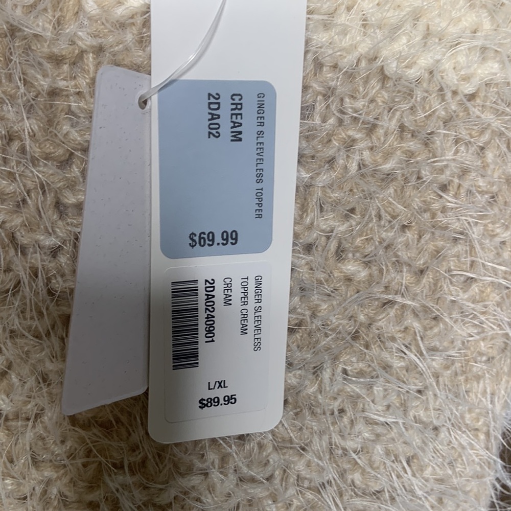 Soft Surroundings Sleeveless Cardigan Soft Cozy Plush Cream L/XL (12-18) $89! - Picture 11 of 11